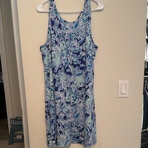 Lilly Pulitzer purple Blue and White Floral Midi Dress (koala design)